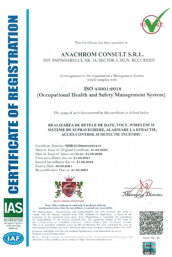 Certificare ISO:45001 - NG-Network powerd by Anachrom Consult